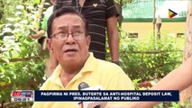 Pagpirma ni Pangulong Duterte sa Anti-Hospital Deposit Law, ipinagpasalamat ng publiko