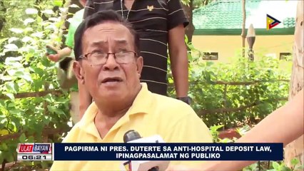 Pagpirma ni Pangulong Duterte sa Anti-Hospital Deposit Law, ipinagpasalamat ng publiko