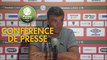 Conférence de presse RC Lens - Nîmes Olympique (1-2) : Alain  CASANOVA (RCL) - Bernard BLAQUART (NIMES) - 2017/2018