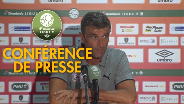 Conférence de presse RC Lens - Nîmes Olympique (1-2) : Alain CASANOVA (RCL) - Bernard BLAQUART (NIMES) - 2017/2018