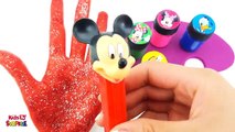 Learn Colors for Kids Oddbods Body Paint Finger Family Nursery Rhymes PEZ Mickey Mouse Mic