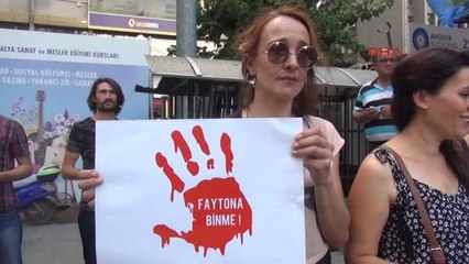 Antalya'da 'Faytonlar Kaldırılsın' Eylemi