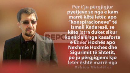 Report TV - Demalia: Pse e botova letrën e Kadaresë drejtuar Enver Hoxhës