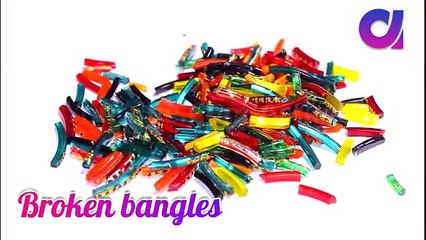 how to reuse old broken bangles  broken bangles craft  Artkala 222