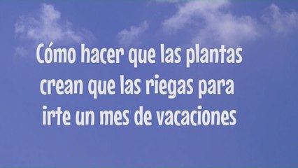 COMO HACER QUE LAS PLANTAS CREAN QUE LAS RIEGAS