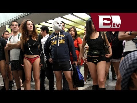 Capitalinos se quitan los pantalones y se pasean en ropa interior en el Metro/ Yazmin Jalil