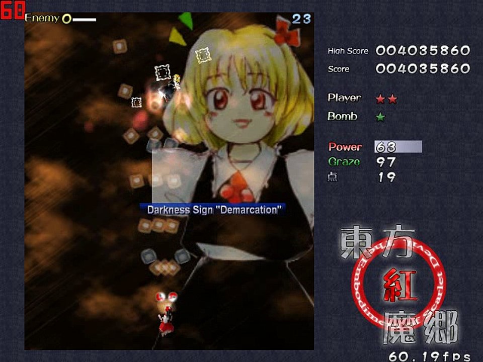 (東方紅魔郷)TH06 - The Embodiment of Scarlet Devil, Hard Mod Reimu A type ;Score 30,974,290