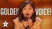 9 YEAR OLD Celine Tam GOLDEN BUZZER Audition On America's Got Talent 2017   Got Talent Global