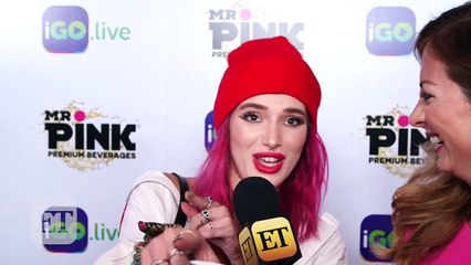 Bella Thorne Sports Bold Checkered Bodysuit for a Night Out in Hollywood