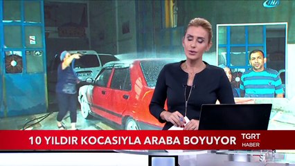 10 Yıldır Kocasıyla Araba Boyuyor