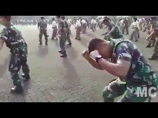 Funny Army Dancing together