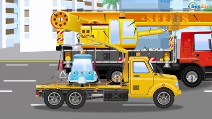 TRACTOR afuera de la ciudad! Camión, Hormigonera y Máquinas. Dibujos animados. Tractor nfantil