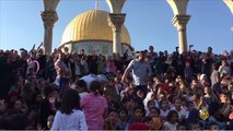 أطفال ينظمون سلسلة بشرية في المسجد الأقصى