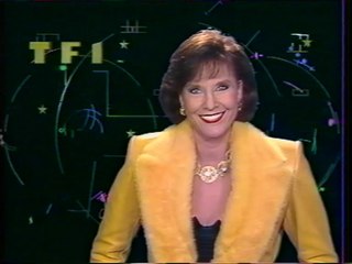 TF1 - 1er Janvier 1990 - Speakerine (Denise Fabre), pubs, teaser, début "Les 90 rugissants"