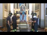 Fabriano (AN) - Terremoto, recuperata statua Madonna con Bambino (02.08.17)