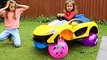 Transform Car Wheels into Balls - Crash Balls under Car- Learn Colors