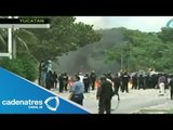 Pescadores se enfrentan contra policías por decomiso de pepino de mar en Yucatán