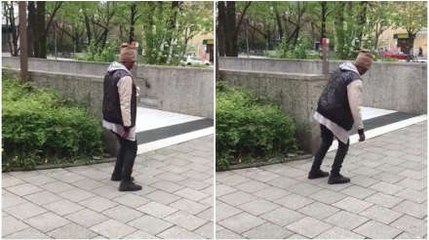 Zombie from "The Walking Dead" walks through Munich