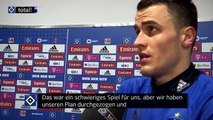 Interviews nach dem 2:1 Sieg mit Gotoku Sakai, Rene Adler und Filip Kostic