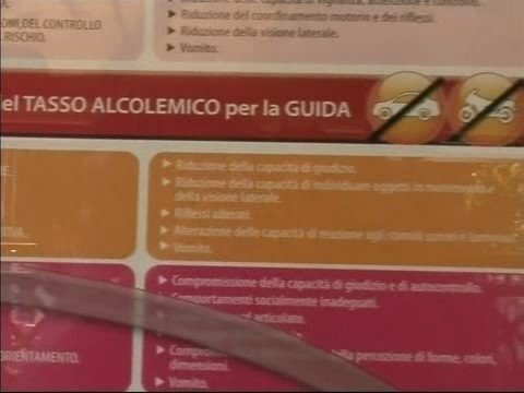 Andria. Tabelle Alcolemiche nei locali pubblici