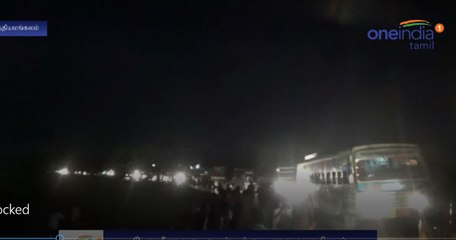 Sathy-Kovai Main Road Blocked By People-Oneindia Tamil