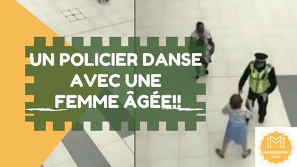 Un policier danse avec une femme âgée!!
