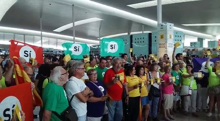 Crits d'independència a l'aeroport de Barcelona