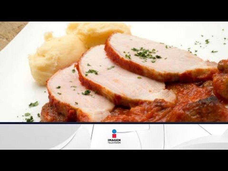 Receta de lomo de cerdo con chutney de ruibarbo