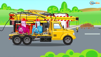 Download Video: La Voiture de police Bleu et Le Camion pour bébés - Dessin animé français - Voitures Pour Enfants