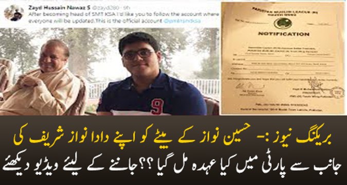 Nawaz Sharif grandson appointed In-charge of PML-N social