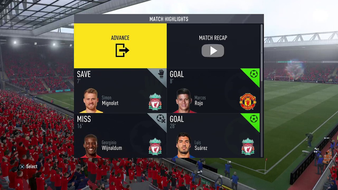 FIFA 17_Liverpool career mode Liverpool vs Manchester united