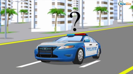 Kids Cartoon w Race Cars & Sports Car Fun Race in the City - Children Video