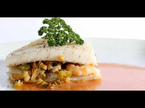 Receta de filete de pescado relleno de mariscos / Filete de pescado con mariscos