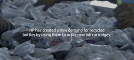 HP fabrica cartuchos de tinta originales con botellas de plástico recicladas