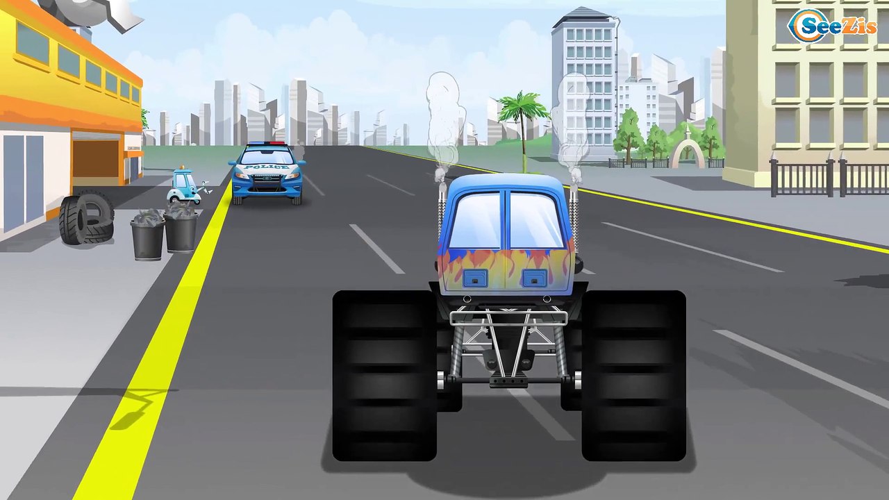 La Voiture de police pour les enfants - Conduit Voiture de Police - Dessins animés pour bébés