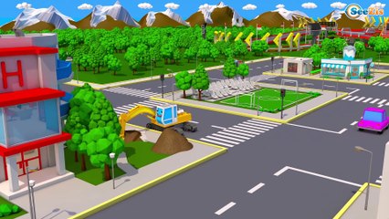 The Yellow Excavator - Diggers Cartoons | Video for kids - World of Cars for children