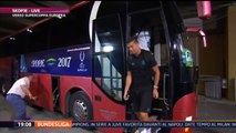 Cristiano Ronaldo nearly falls off from the bus