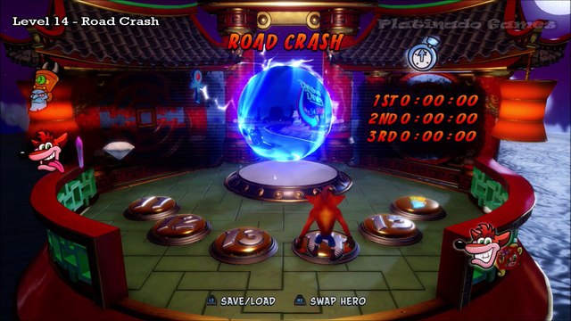 Crash Bandicoot: Warped - Troféu [UFO Xing ] Saída secreta no Road Crash