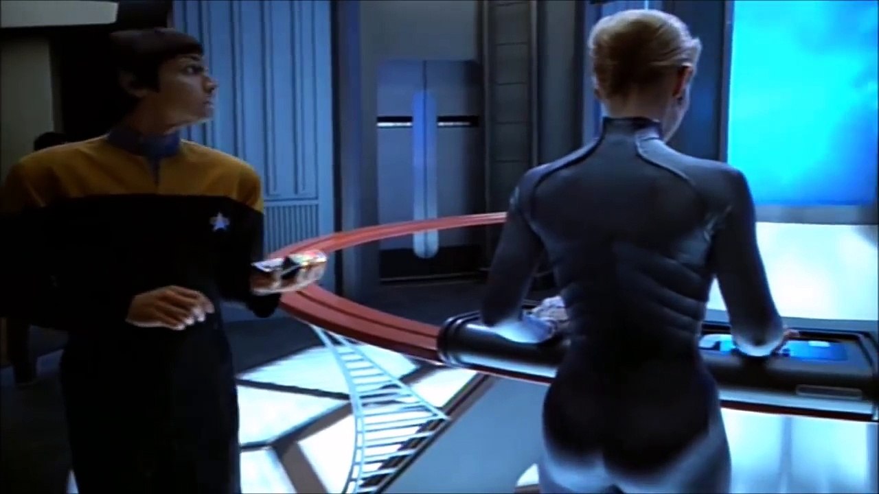 Jeri Ryan Silver Cat suit as 7 of 9 Skin Tight Tribute by Sexy G Mods