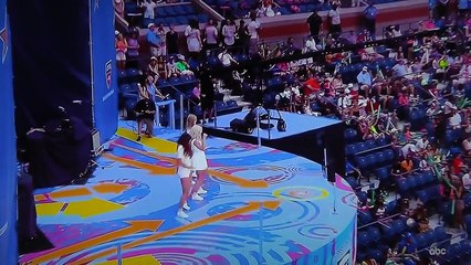 Nicole on ABC at Arthur Ashe Kids Day with Zara Larsson