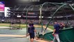 Boston Red Soxs Andrew Benintendi takes BP for the first time in the majors
