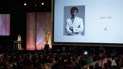 Michelle Yeoh honors Jackie Chan at the 2016 Governors Awards