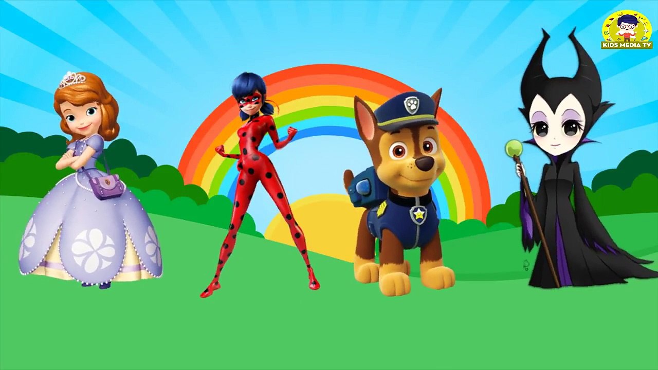 Wrong Hair Paw Patrol Lady Bug Sofia Maleficent Finger Family Song Learn Colors For Kids