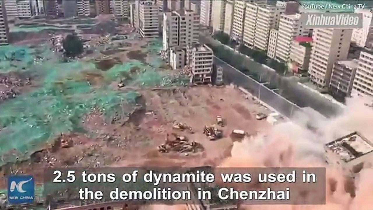 China demolishes dozens of tower blocks in just 20 seconds