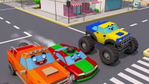 Yellow Excavator and many other vehicles - Children Video 3D Animation Cars & Truck Stories