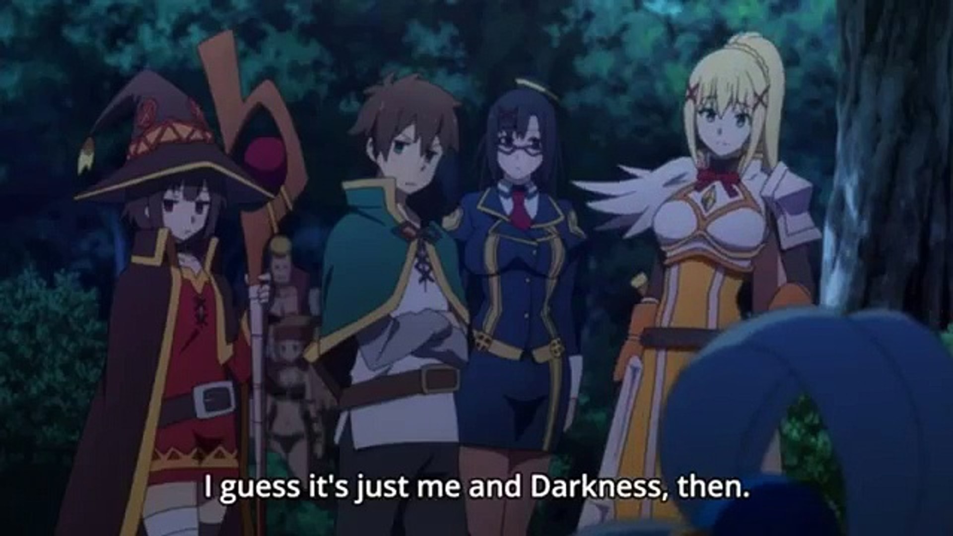 Konosuba on X: Kazuma tripped over a rock, but he was still able to help  Darkness in battle. 😆  / X