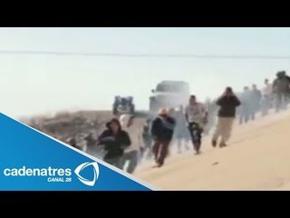 Cruce masivo de migrantes en Tijuana