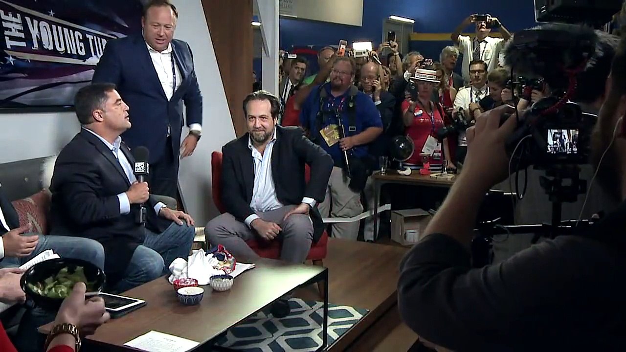 Alex Jones And Roger Stone Interrupt The Young Turks Republican National Convention Covera