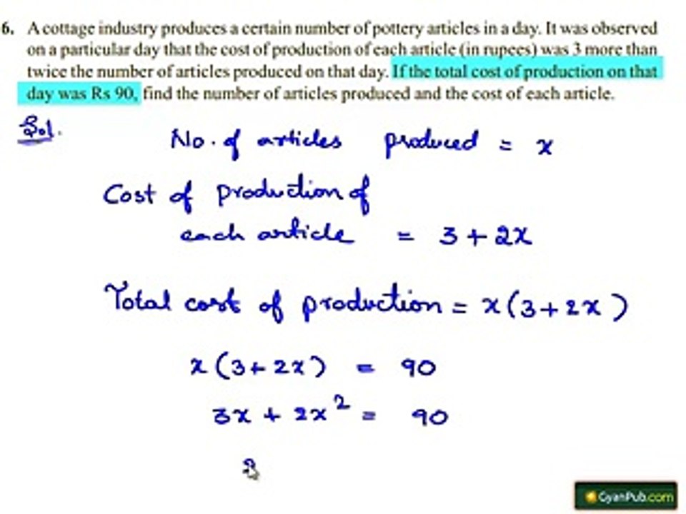 NCERT Solutions for Class 10th Maths Chapter 4 Quadratic Equations Ex 4.2 Q6
