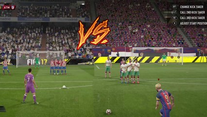 FIFA 17 - TOP 5 RONALDO AND MESSI FREE KICK BATTLE!